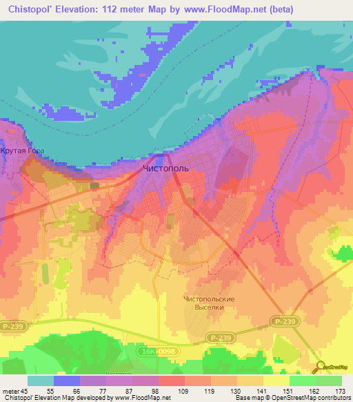 Chistopol',Russia Elevation Map