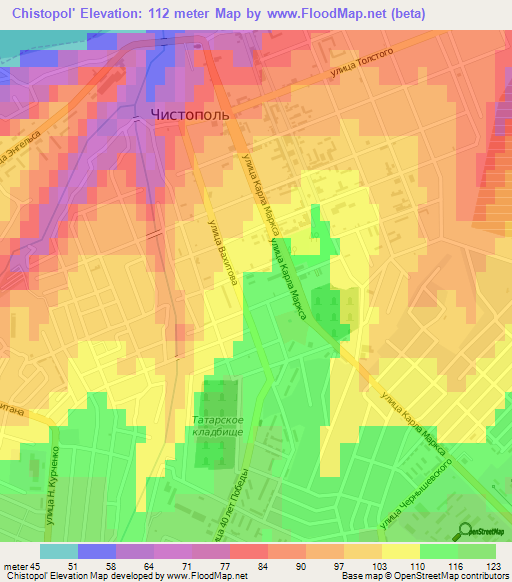 Chistopol',Russia Elevation Map