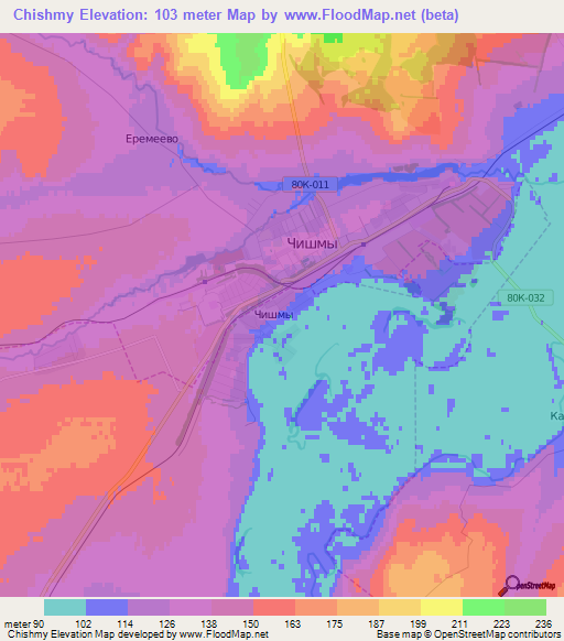 Chishmy,Russia Elevation Map