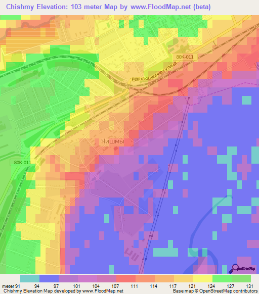 Chishmy,Russia Elevation Map