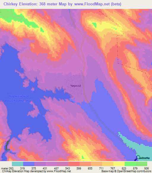 Chirkey,Russia Elevation Map