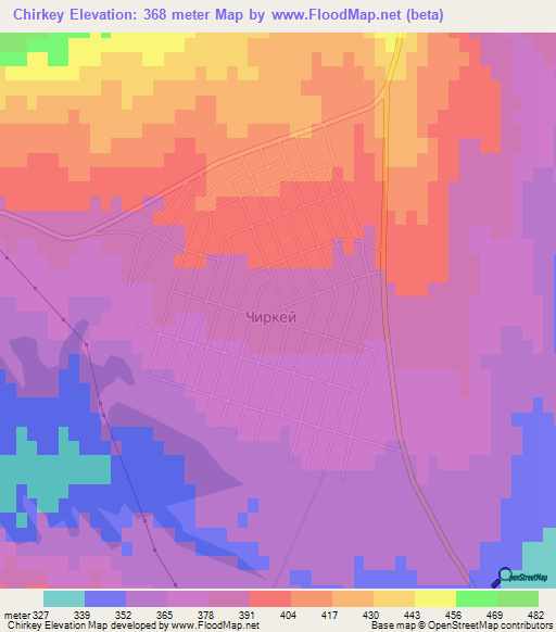 Chirkey,Russia Elevation Map