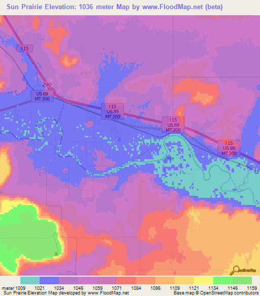 Sun Prairie,US Elevation Map