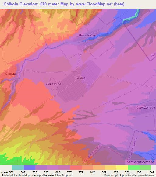 Chikola,Russia Elevation Map