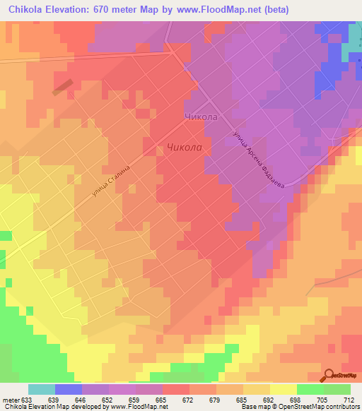 Chikola,Russia Elevation Map