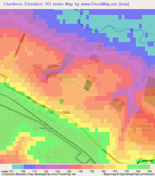 Chertkovo,Russia Elevation Map