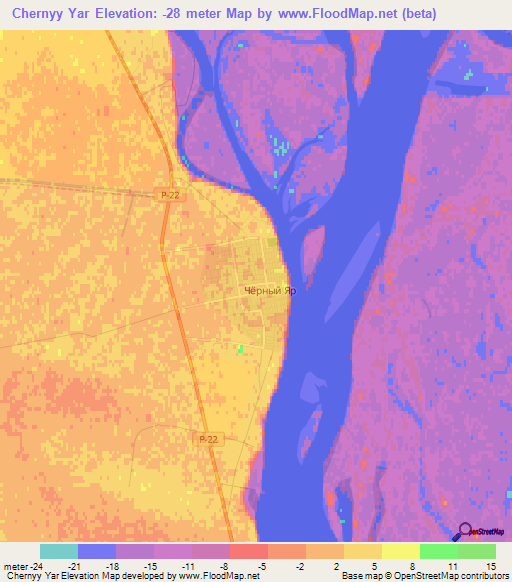 Chernyy Yar,Russia Elevation Map