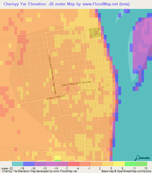 Chernyy Yar,Russia Elevation Map