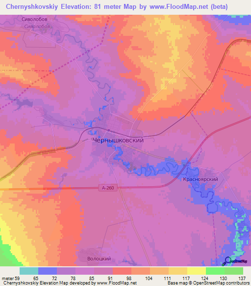 Chernyshkovskiy,Russia Elevation Map