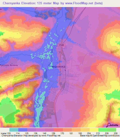 Chernyanka,Russia Elevation Map