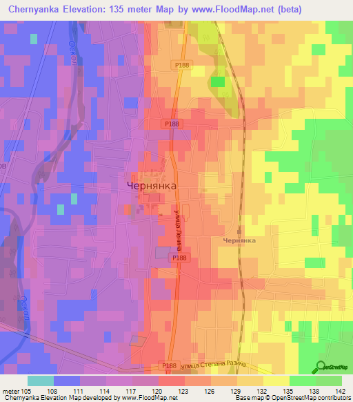 Chernyanka,Russia Elevation Map