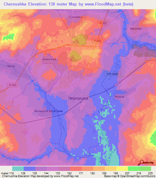 Chernushka,Russia Elevation Map