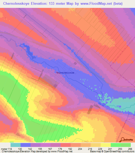 Chernolesskoye,Russia Elevation Map