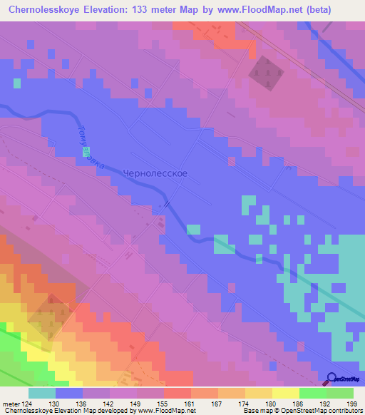 Chernolesskoye,Russia Elevation Map