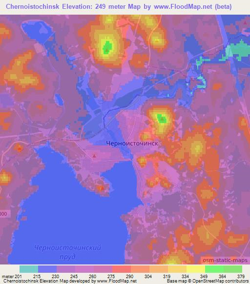 Chernoistochinsk,Russia Elevation Map