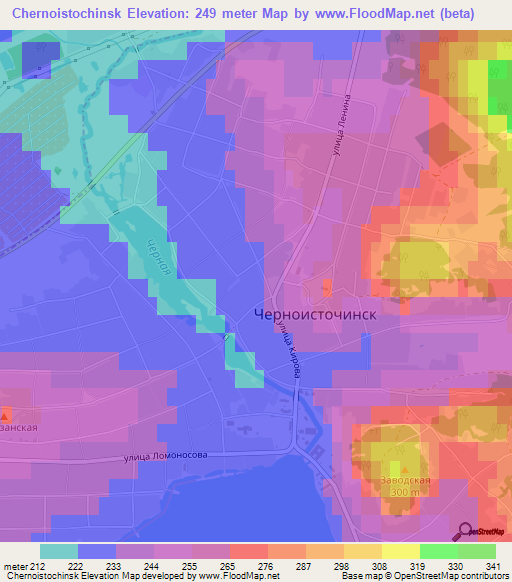 Chernoistochinsk,Russia Elevation Map