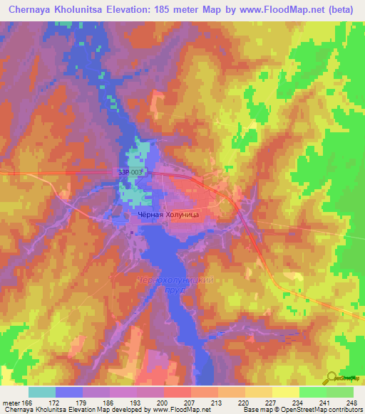 Chernaya Kholunitsa,Russia Elevation Map