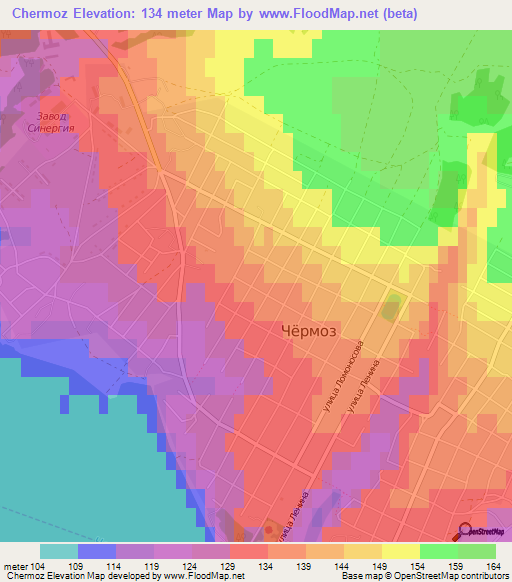 Chermoz,Russia Elevation Map