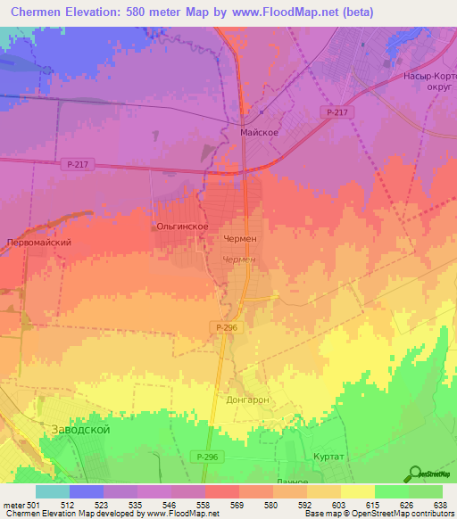 Chermen,Russia Elevation Map