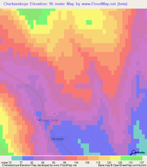 Cherkasskoye,Russia Elevation Map