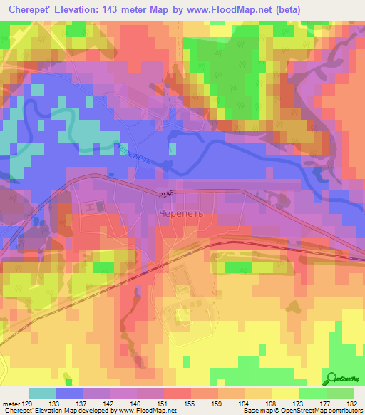 Cherepet',Russia Elevation Map