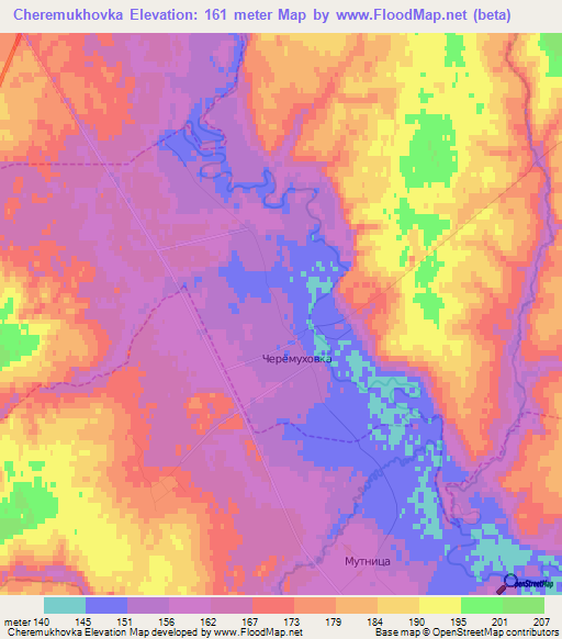 Cheremukhovka,Russia Elevation Map