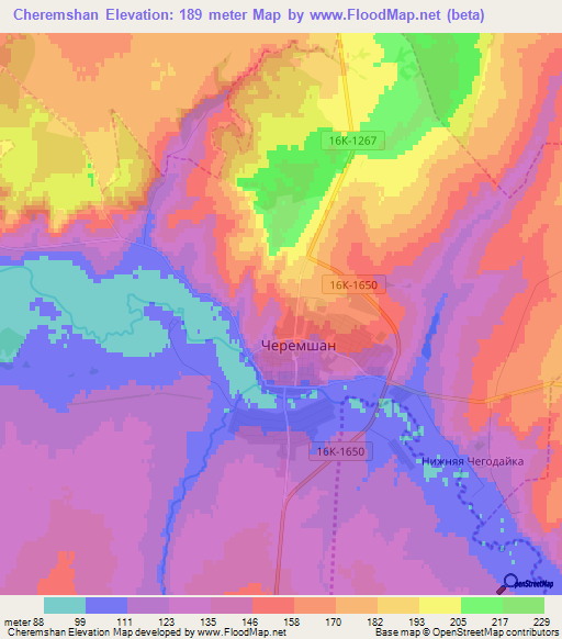 Cheremshan,Russia Elevation Map