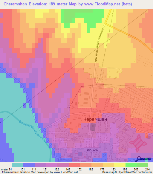 Cheremshan,Russia Elevation Map