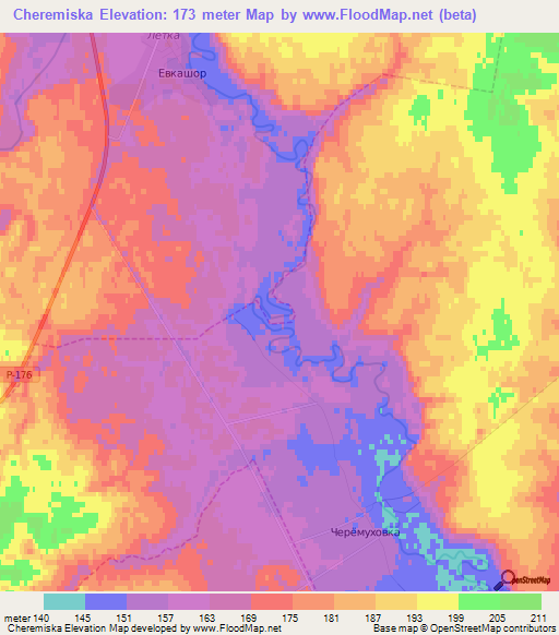 Cheremiska,Russia Elevation Map