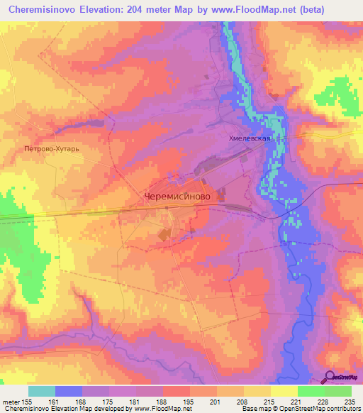 Cheremisinovo,Russia Elevation Map