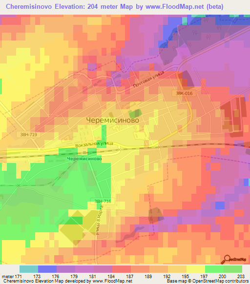 Cheremisinovo,Russia Elevation Map