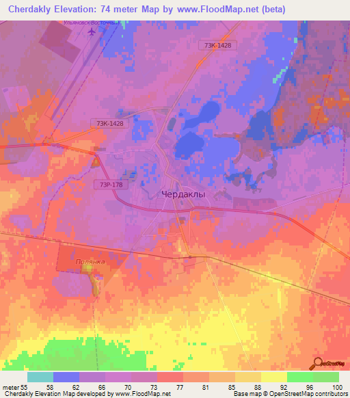 Cherdakly,Russia Elevation Map