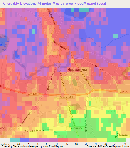 Cherdakly,Russia Elevation Map