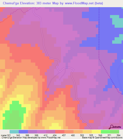 Chemul'ga,Russia Elevation Map