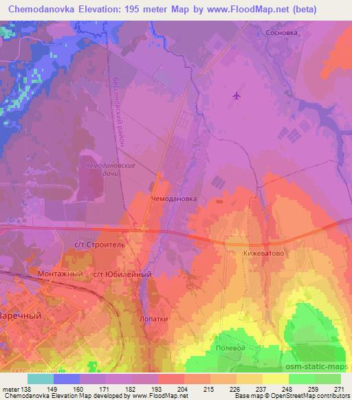 Chemodanovka,Russia Elevation Map