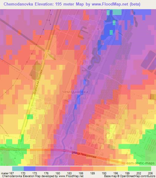 Chemodanovka,Russia Elevation Map
