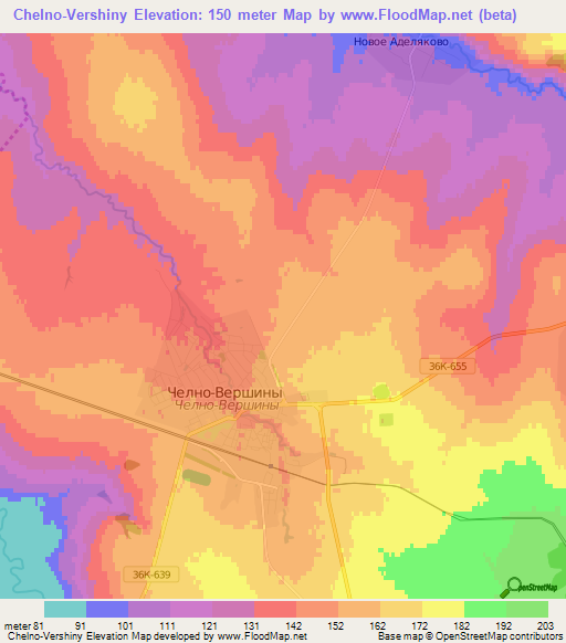 Chelno-Vershiny,Russia Elevation Map