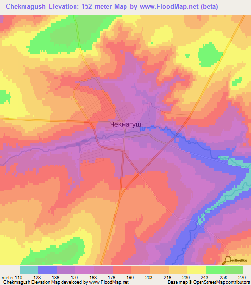 Chekmagush,Russia Elevation Map