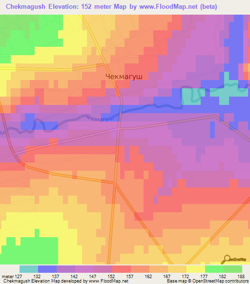 Chekmagush,Russia Elevation Map