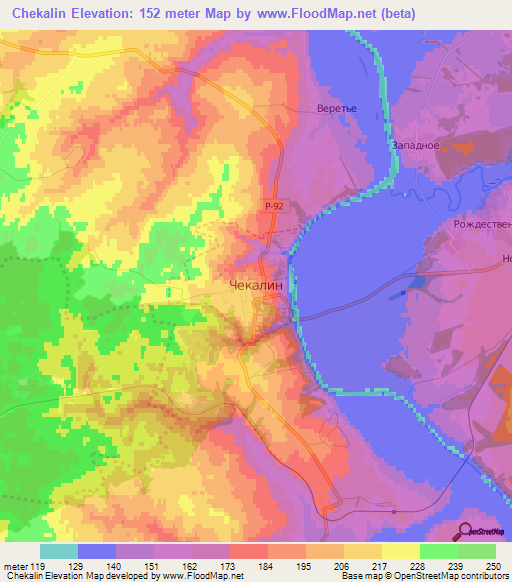 Chekalin,Russia Elevation Map
