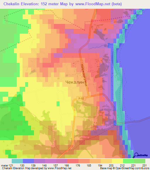 Chekalin,Russia Elevation Map