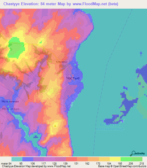 Chastyye,Russia Elevation Map