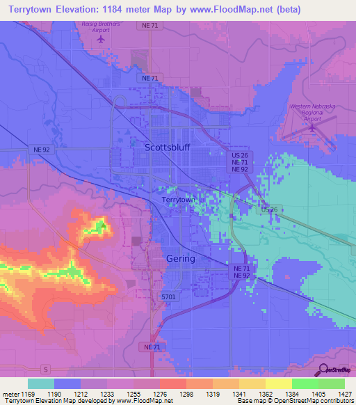 Terrytown,US Elevation Map