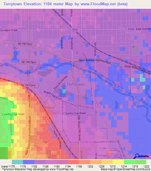 Terrytown,US Elevation Map