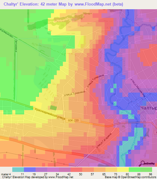 Chaltyr',Russia Elevation Map