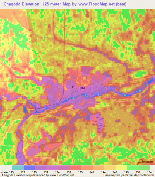 Chagoda,Russia Elevation Map