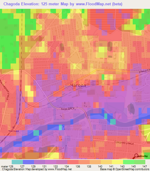 Chagoda,Russia Elevation Map