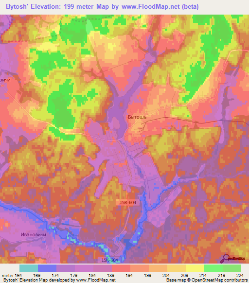 Bytosh',Russia Elevation Map