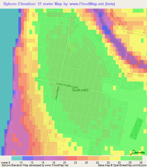 Bykovo,Russia Elevation Map