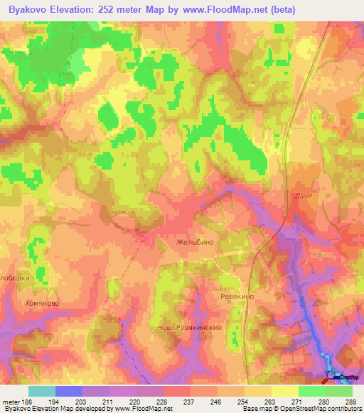 Byakovo,Russia Elevation Map